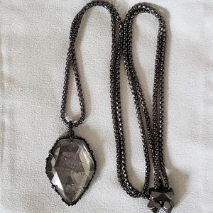 Kendra Scott Corla Corley Necklace Gunmetal Mirror Rock